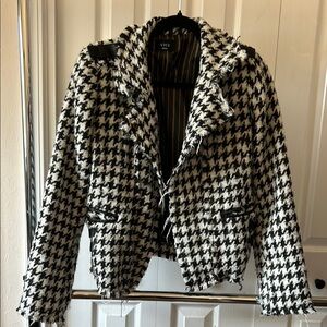 VICI Black and White Houndstooth Jacket small fringe